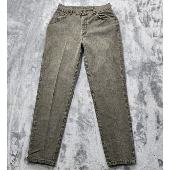 Lee Denim - Vintage Lee Jeans Womens 12 Green Denim High Rise Tapered Mom Preppy Academia